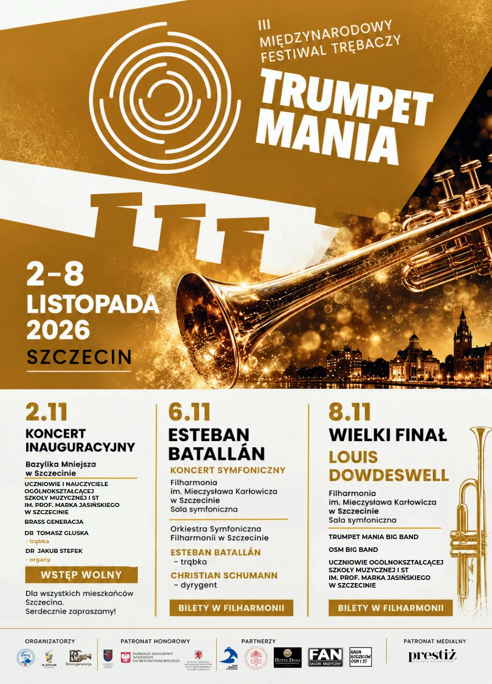 Obraz do artykułu: Trumpet Mania 2026 w Szczecinie. Bezpłatny koncert inauguracyjny z trąbką i organami