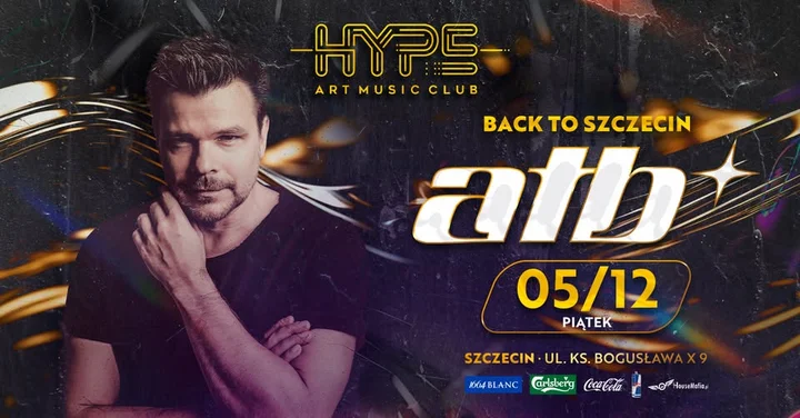 Obrazek przedstawia grafikę promocyjną wydarzenia Koncert ATB w Szczecinie — data i miejsce występu