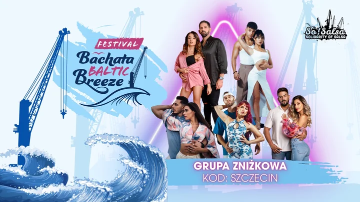 Grafika promocyjna wydarzenia Bachata Baltic Breeze — grupa zniżkowa „Szczecin”