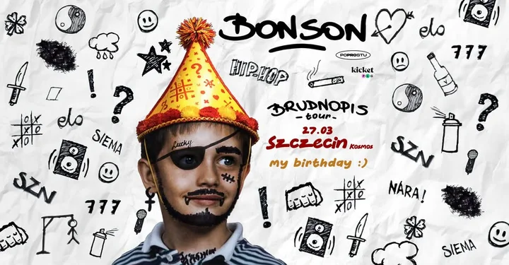 Grafika promocyjna wydarzenia BONSON | BRUDNOPIS TOUR w Szczecinie