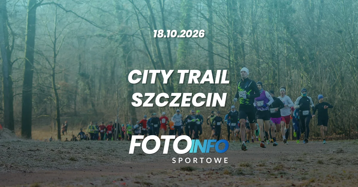 Grafika promocyjna wydarzenia City Trail Szczecin: pierwszy bieg