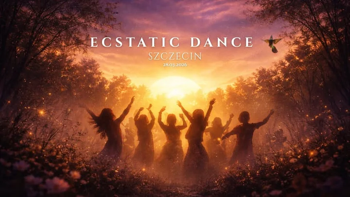 Grafika promocyjna wydarzenia Ecstatic Dance Szczecin wraca — powitanie wiosny 28 marca