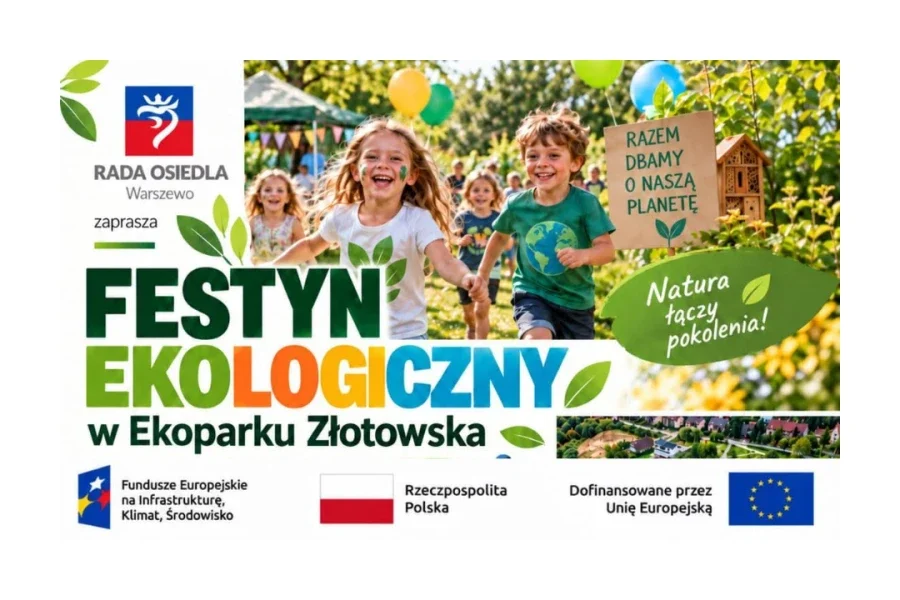 Grafika promocyjna wydarzenia Festyn ekologiczny w Ekoparku Złotowska