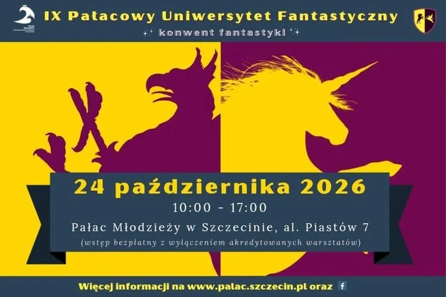 Grafika promocyjna wydarzenia IX Pałacowy Uniwersytet Fantastyczny