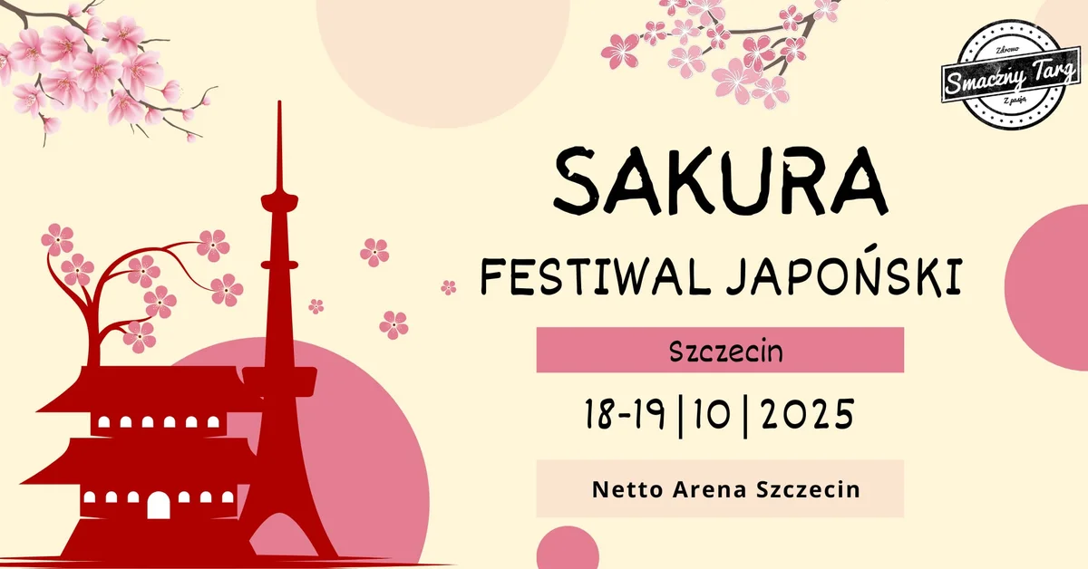 Grafika promocyjna wydarzenia Japońska kultura i kuchnia na Sakura Festival w Szczecinie