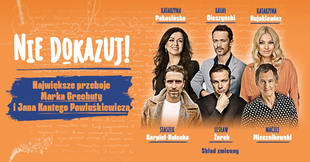 Grafika promocyjna wydarzenia Koncert z muzyką Marka Grechuty w Szczecinie