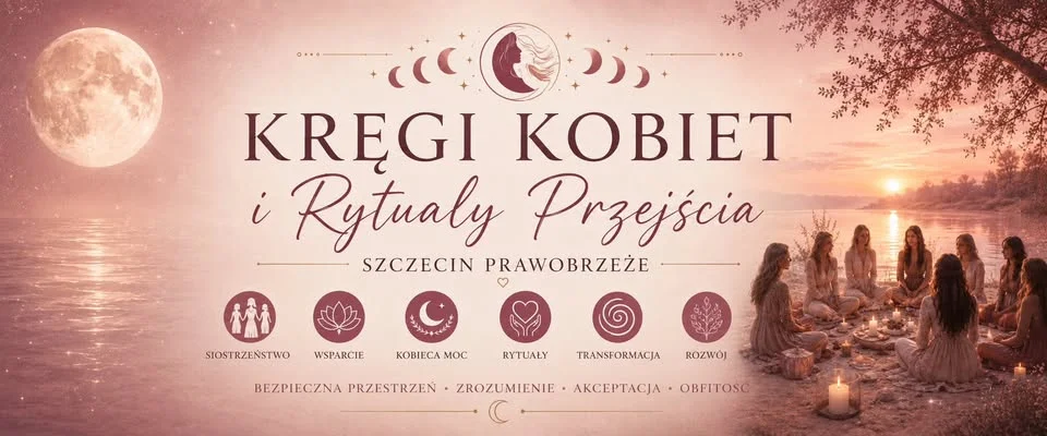 Grafika promocyjna wydarzenia Krąg Kobiet Szczecin: spotkanie przy Niebieskim Księżycu
