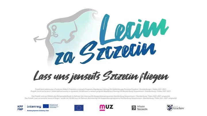 Grafika promocyjna wydarzenia Lecim za Szczecin — premiery serii o skarbach Kamienia Pomorskiego i zamku w Krągu
