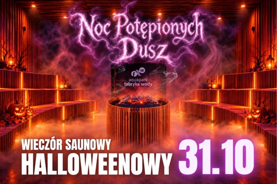 Grafika promocyjna wydarzenia Noc Potępionych Dusz – Halloweenowy Wieczór Saunowy