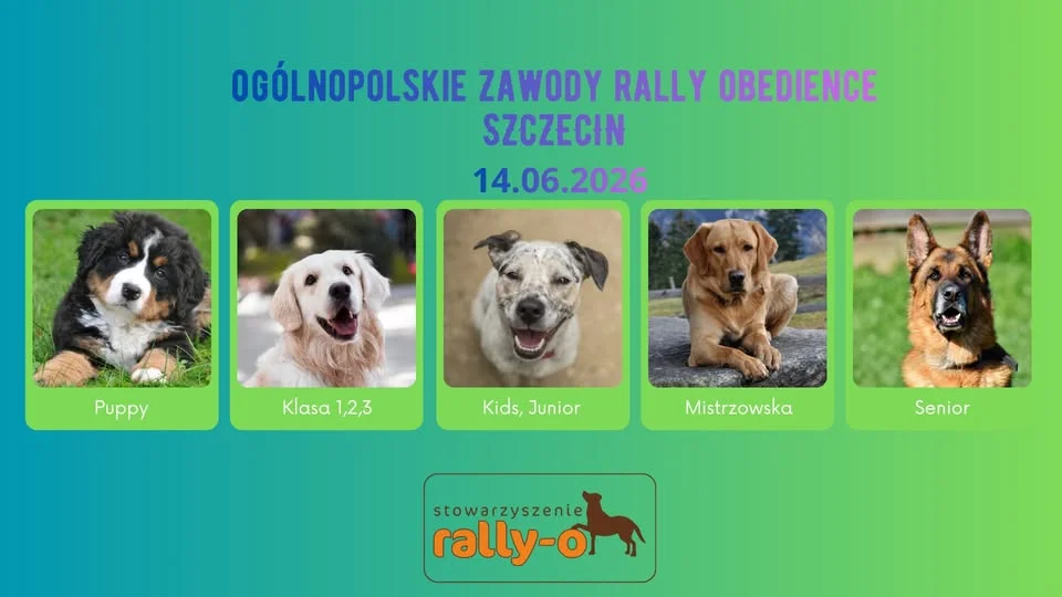 Grafika promocyjna wydarzenia Ogólnopolskie Zawody Rally-O Szczecin 2026 – sportowe emocje w Dąbiu
