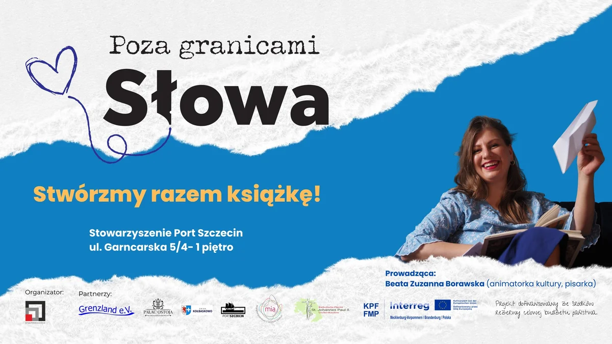 Grafika promocyjna wydarzenia Poza granicami słowa – warsztaty pisarskie