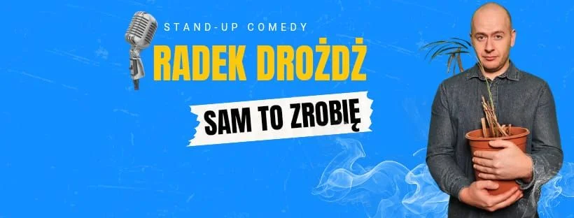 Grafika promocyjna wydarzenia Radek Drożdż z solowym programem w Szczecinie
