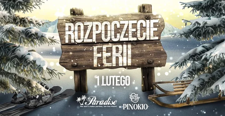 Grafika promocyjna wydarzenia Rozpoczęcie ferii Szczecin w Pinokio 3.0