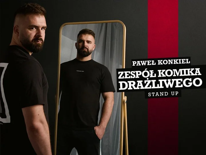 Grafika promocyjna wydarzenia Stand‑Up Szczecin: „Zespół komika drażliwego” — Paweł Konkiel