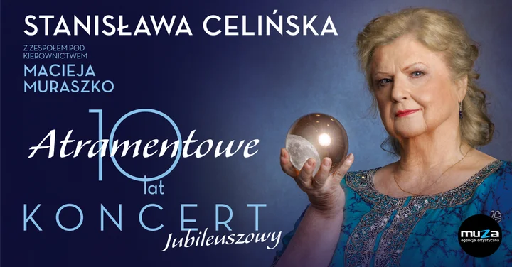 Grafika promocyjna wydarzenia Stanisława Celińska — „Atramentowe 10 lat” — koncert jubileuszowy w Szczecinie
