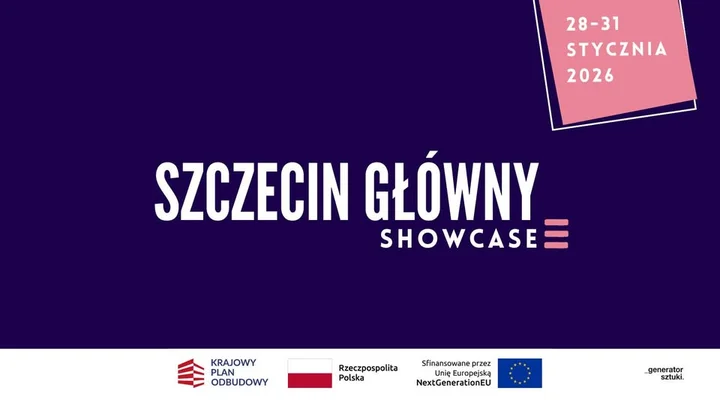 Grafika promocyjna wydarzenia Szczecin Główny — multidyscyplinarny przegląd sztuki i muzyki