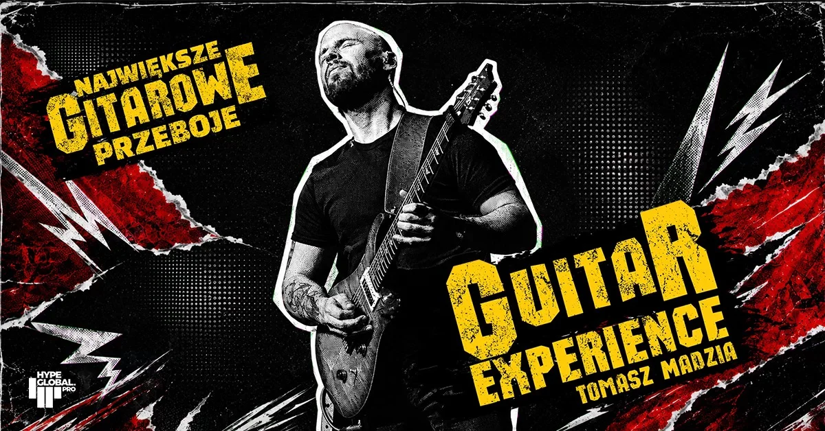 Grafika promocyjna wydarzenia Szczecin I Guitar Experience – Największe gitarowe przeboje w Szczecinie