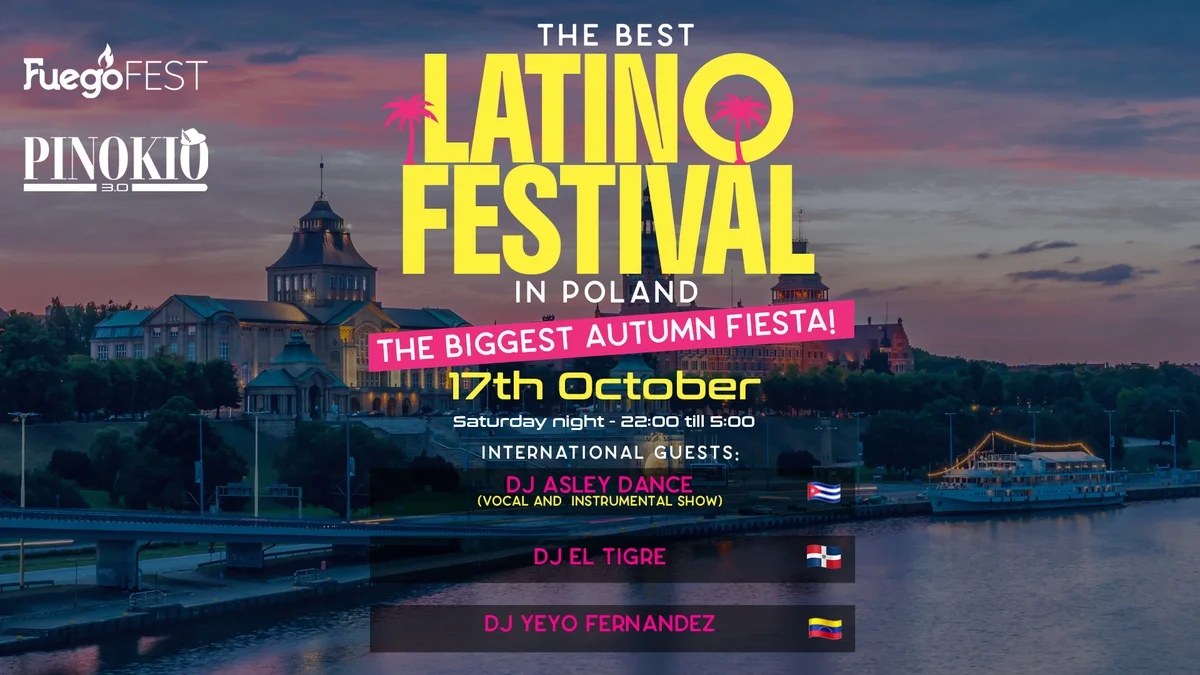 Grafika promocyjna wydarzenia Szczecin Latino Festival: taneczna noc