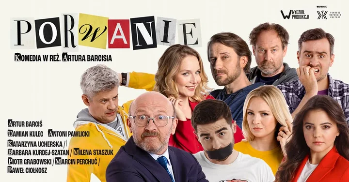 Grafika promocyjna wydarzenia Porwanie — komedia kryminalna Artura Barcisia w Szczecinie
