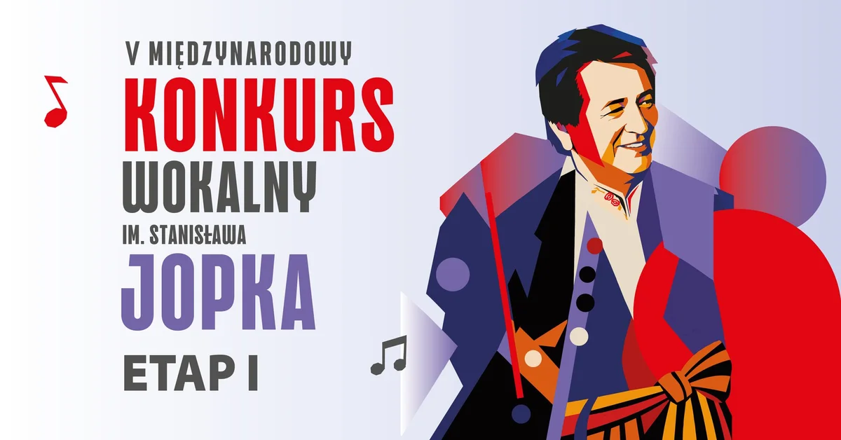 Grafika promocyjna wydarzenia Konkurs Wokalny im. Stanisława Jopka – przesłuchania w Szczecinie