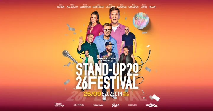 Grafika promocyjna wydarzenia Szczecin Stand-up Festival™ 2026 — wieczór najlepszych komików w Enea Arena