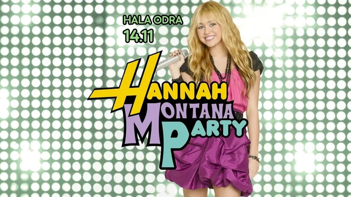 Grafika promocyjna wydarzenia HANNAH MONTANA party w Szczecinie