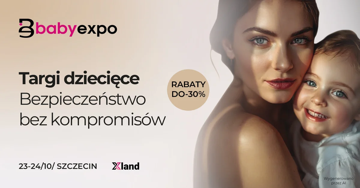 Grafika promocyjna wydarzenia BABYEXPO Szczecin: targi dziecięce