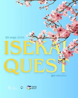 Grafika promocyjna wydarzenia ISEKAI QUEST w Szczecinie – gra miejska w klimacie Japonii