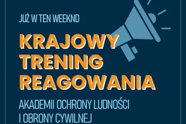 Grafika promocyjna wydarzenia Krajowy trening reagowania na sygnały alarmowe