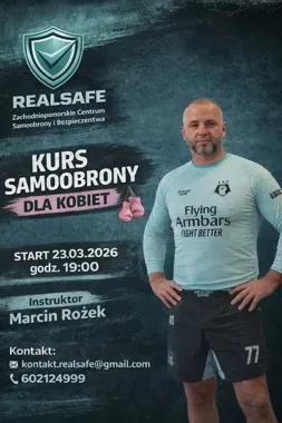 Grafika promocyjna wydarzenia Kurs Samoobrona dla kobiet Szczecin — podstawy i praktyka od 23 marca 2026