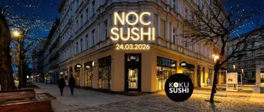 Grafika promocyjna wydarzenia Noc Sushi KOKU SZCZECIN — bufet sushi 24 marca
