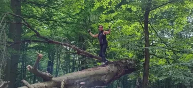 Grafika promocyjna wydarzenia Rajd pieszy i Nordic Walking w Puszczy Bukowej w Szczecinie