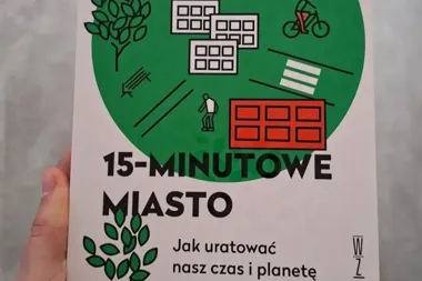 Grafika promocyjna wydarzenia Spotkanie z książką „15-minutowe miasto” w Urban Lab Szczecin