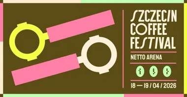 Grafika promocyjna wydarzenia Szczecin Coffee Festival — druga edycja festiwalu kawy w Netto Arena (18–19 kwietnia 2026)
