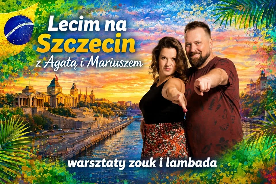 Grafika promocyjna wydarzenia Warsztaty Zoukowe Mariusza i Agaty w Szczecinie