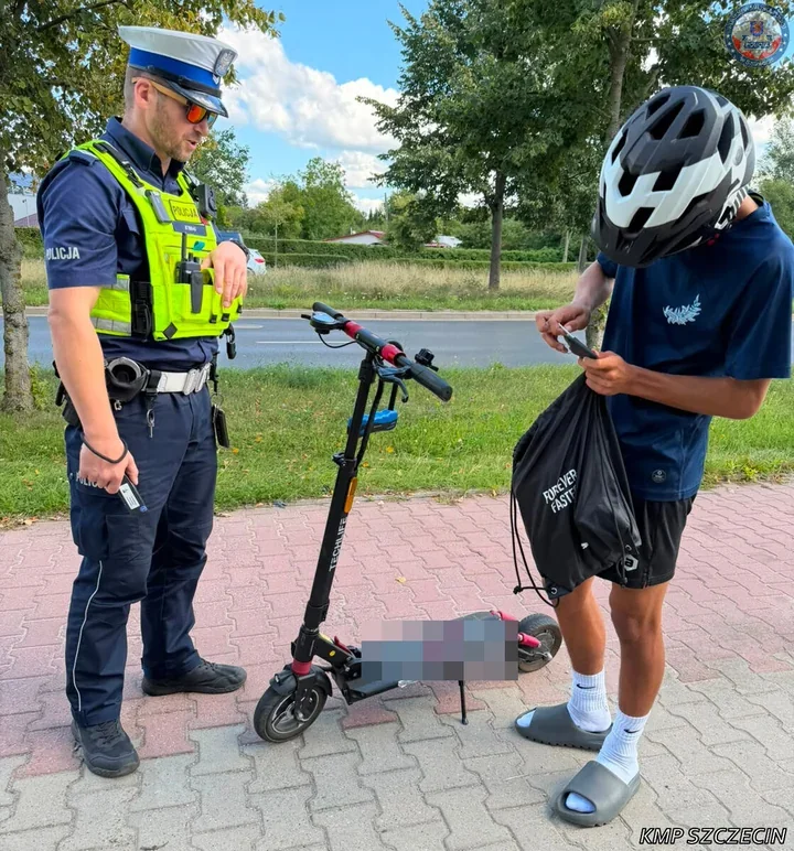 1,29 mg/l alkoholu podczas kontroli w Szczecinie. Policja sprawdzała też kaski