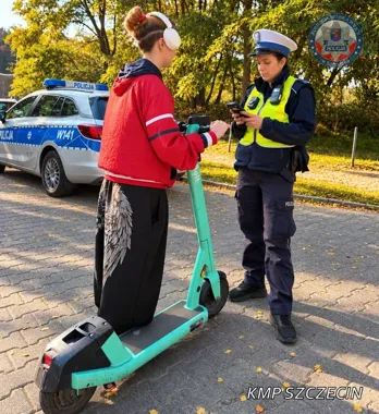 Kontrole rowerzystów i użytkowników hulajnóg w Szczecinie. Zero alkoholu