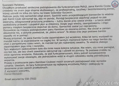 Mandat kilka lat temu, pomoc dziś - niezwykłe spotkanie na trasie Goleniów-Szczecin