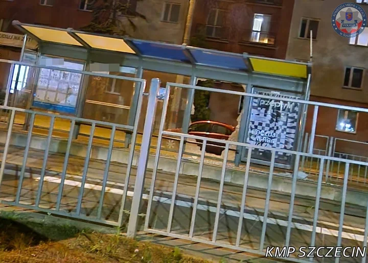 19-latek zniszczył siedem wiat przystankowych w centrum Szczecina. Szkody sięgnęły 25 tysięcy
